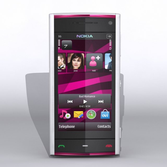 nokia x6 3Dモデル .c4d .max .obj .3ds .fbx .stl .blend 