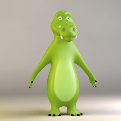 cartoon crocodile Model 3D .c4d .max .obj .3ds .fbx .stl .blend 