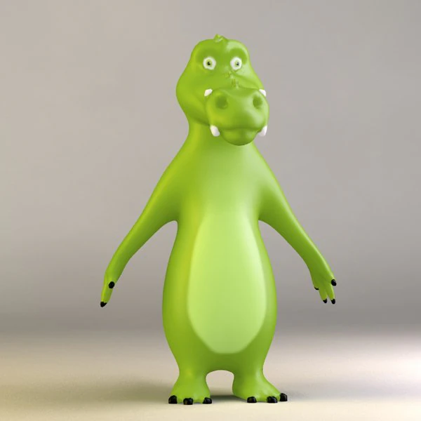 Cartoon-Krokodil 3D Modell .c4d .max .obj .3ds .fbx .stl .blend 