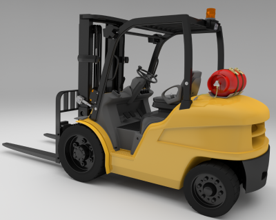 forklift 3D 模型 .c4d .max .obj .3ds .fbx .stl .blend 