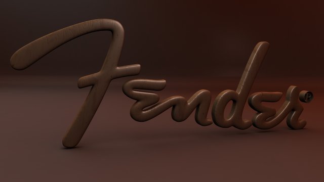 fender logo 3D Model .c4d .max .obj .3ds .fbx .lwo .lw .lws