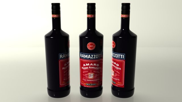 ramazzotti bottle Model 3D .c4d .max .obj .3ds .fbx .stl .blend 