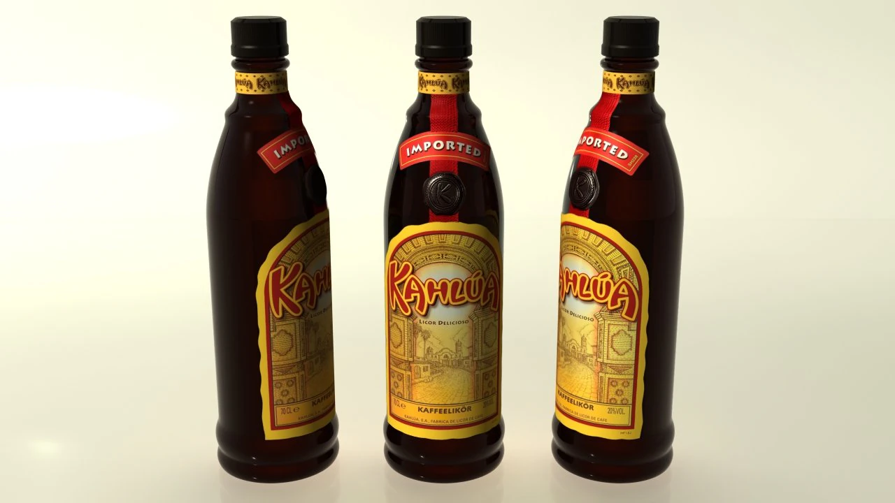 kahlua bottle 3D Model .c4d .max .obj .3ds .fbx .stl .blend 