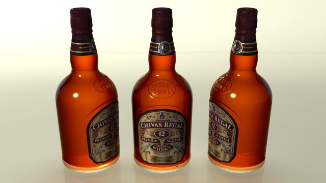 chivas regal bottle 3D मॉडल .c4d .max .obj .3ds .fbx .stl .blend 
