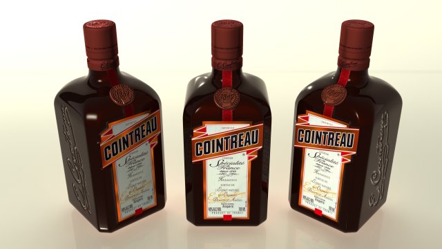 cointreau bottle Model 3D .c4d .max .obj .3ds .fbx .stl .blend 
