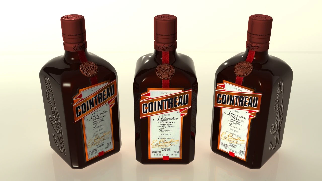 cointreau bottle 3D Model .c4d .max .obj .3ds .fbx .stl .blend 