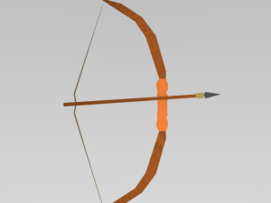 low poly bow  arrow Model 3D