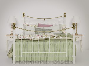 victoria stone white end brass bed 3D Модель