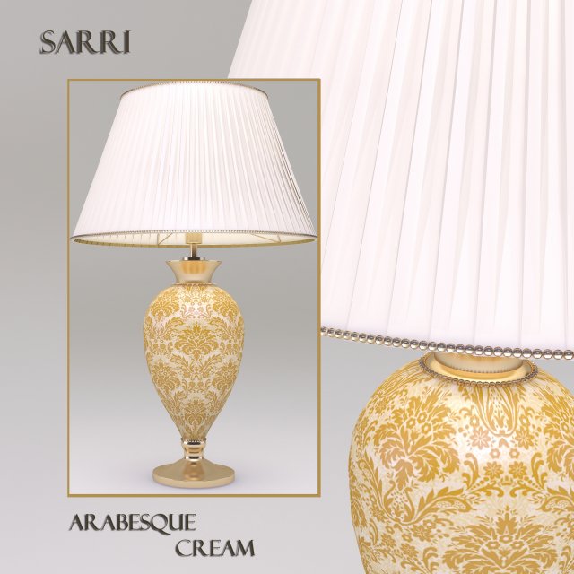 table lamp sarri arabesque cream 3D Model .c4d .max .obj .3ds .fbx .stl .blend
