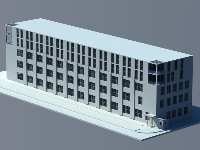 factory office building 3D 모델 .c4d .max .obj .3ds .fbx .stl .blend 