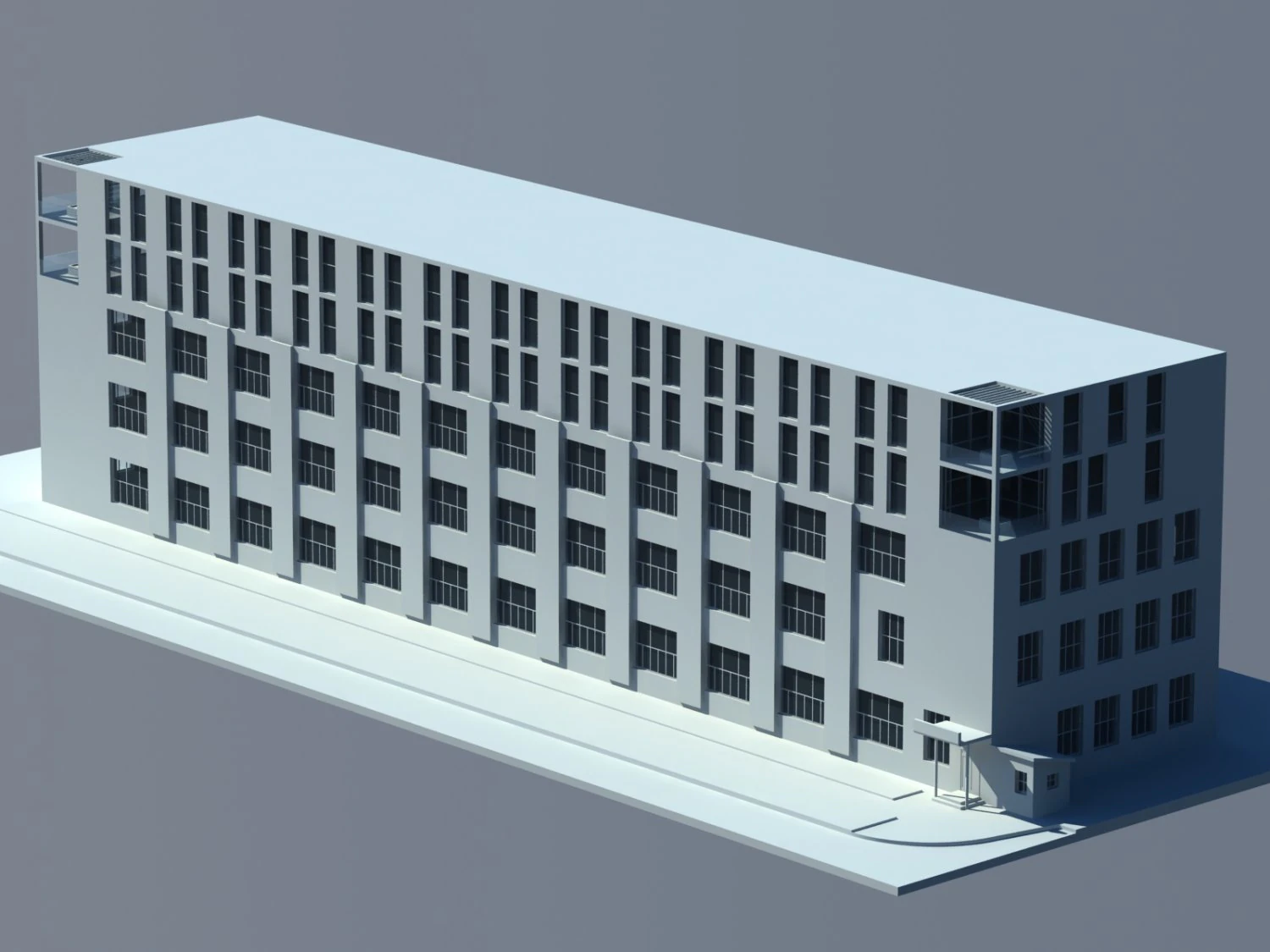 factory office building 3D Model .c4d .max .obj .3ds .fbx .stl .blend