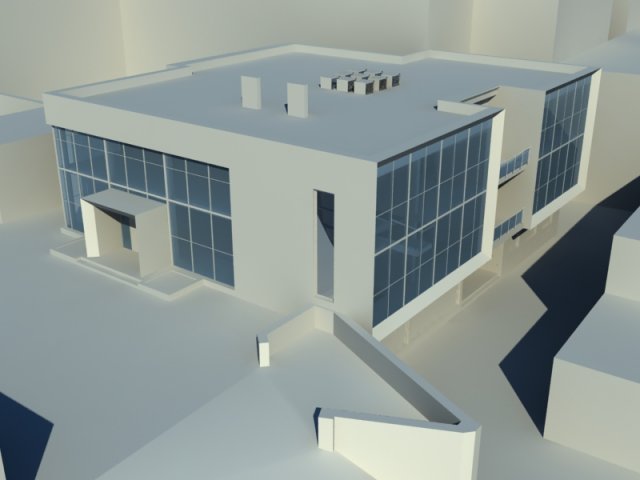 twostoreyed office building 3D Model .c4d .max .obj .3ds .fbx .stl .blend 