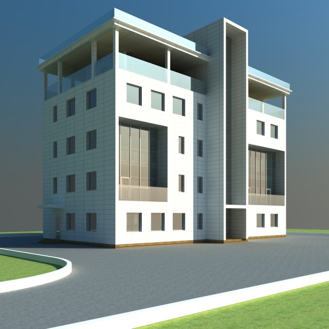 office building 3D Модель .c4d .max .obj .3ds .fbx .stl .blend