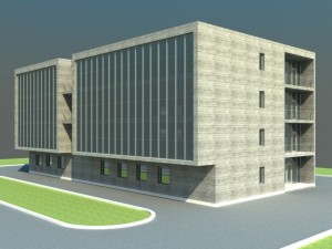 modern office building Modèle 3D