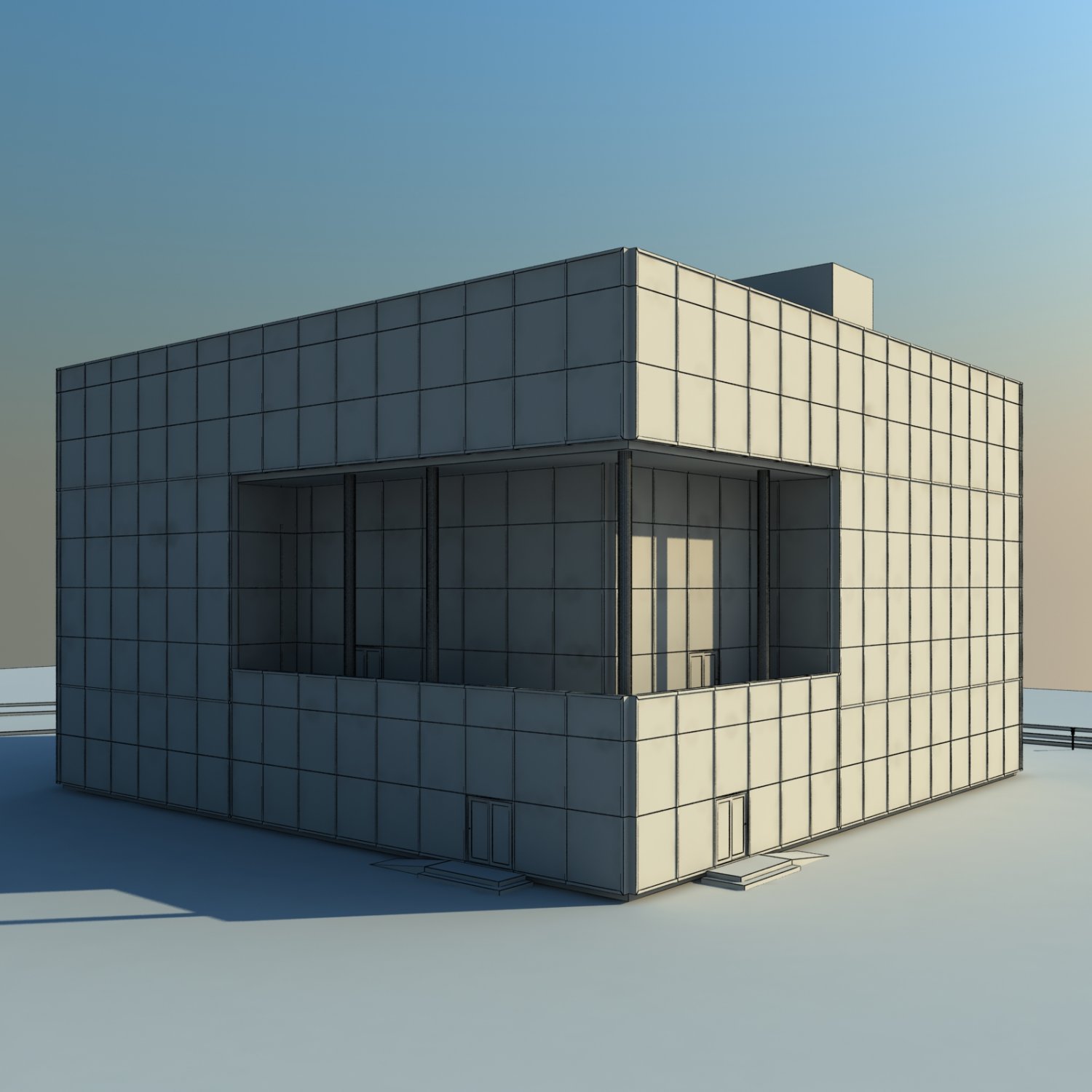 3d model cube. Якутский крематорий. Крематорий в Якутске. МОБИХАУС фото. Мобихауз.