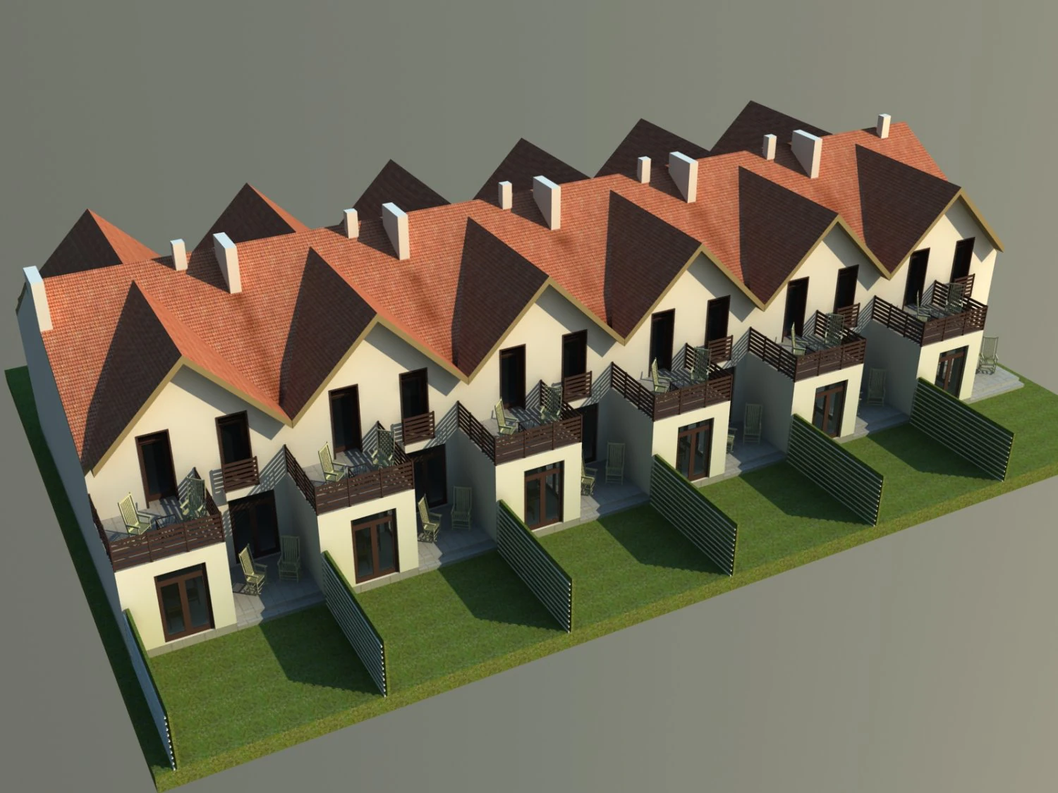 townhouse 5 3D Model .c4d .max .obj .3ds .fbx .stl .blend 