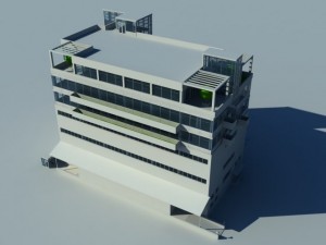 office building Modello 3D
