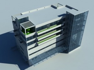 office building Modello 3D