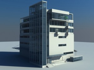office building Modello 3D