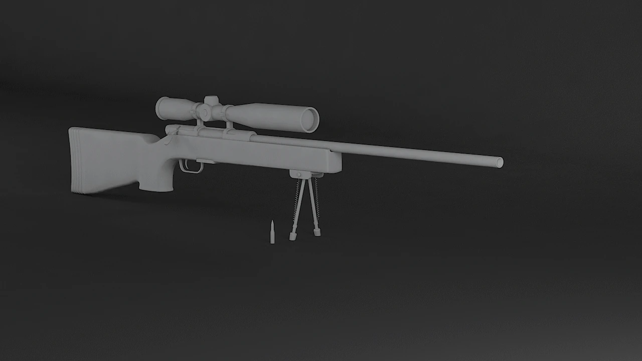 sniper rifle ssg 69 3D Model .c4d .max .obj .3ds .fbx .stl .blend