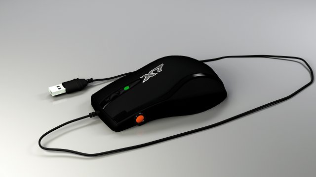 black computer mouse 3D Model .c4d .max .obj .3ds .fbx .stl .blend 