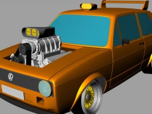 vw golf mk 1 turbocharger 3D Model