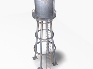 low poly water tower 3D Model