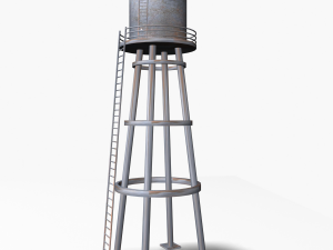 low poly water tower Modelo 3D