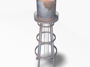 low poly water tower Modelo 3D