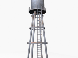 low poly water tower Modelo 3D