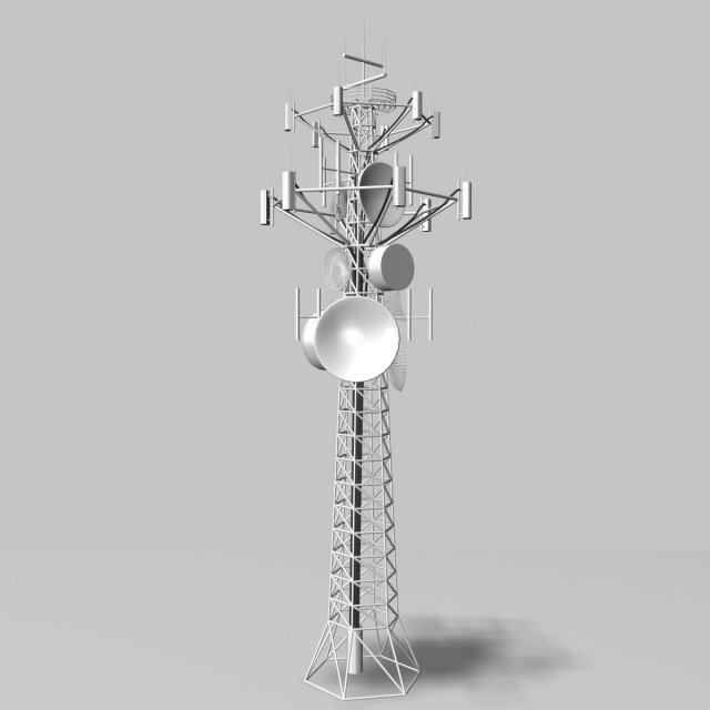 telecommunication tower 3D Model .c4d .max .obj .3ds .fbx .stl .blend 