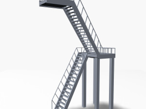 industrial stair Model 3D