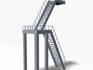 industrial stair Model 3D