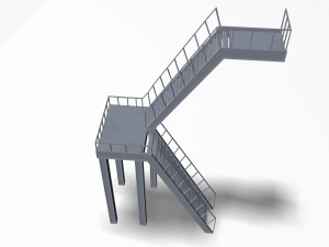 industrial stair Model 3D