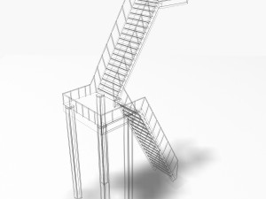 industrial stair Model 3D