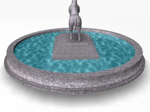fountain with horse statue 3D Model