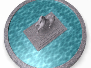 fountain with horse statue 3D Model