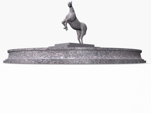 fountain with horse statue 3D Model