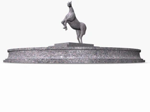 fountain with horse statue 3D Model