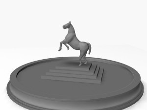 fountain with horse statue 3D Model