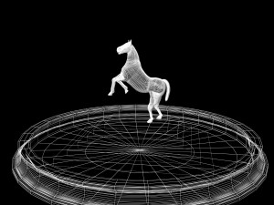 fountain with horse statue 3D Model