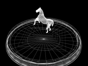 fountain with horse statue 3D Model