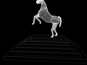 fountain with horse statue 3D Model