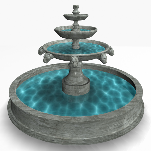 fountain 22011 3D Модель .c4d .max .obj .3ds .fbx .stl .blend 