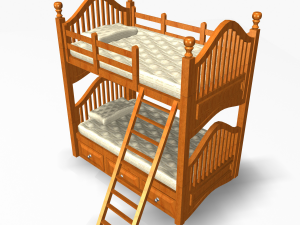 twin bed 3D Model