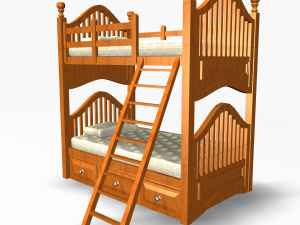 twin bed 3D Model