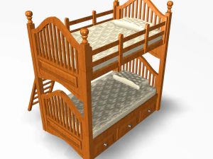 twin bed 3D Model