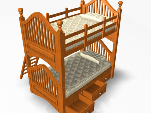 twin bed 3D Model