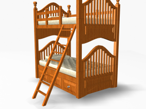 twin bed 3D Model