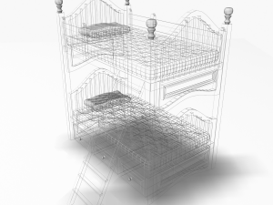 twin bed 3D Model